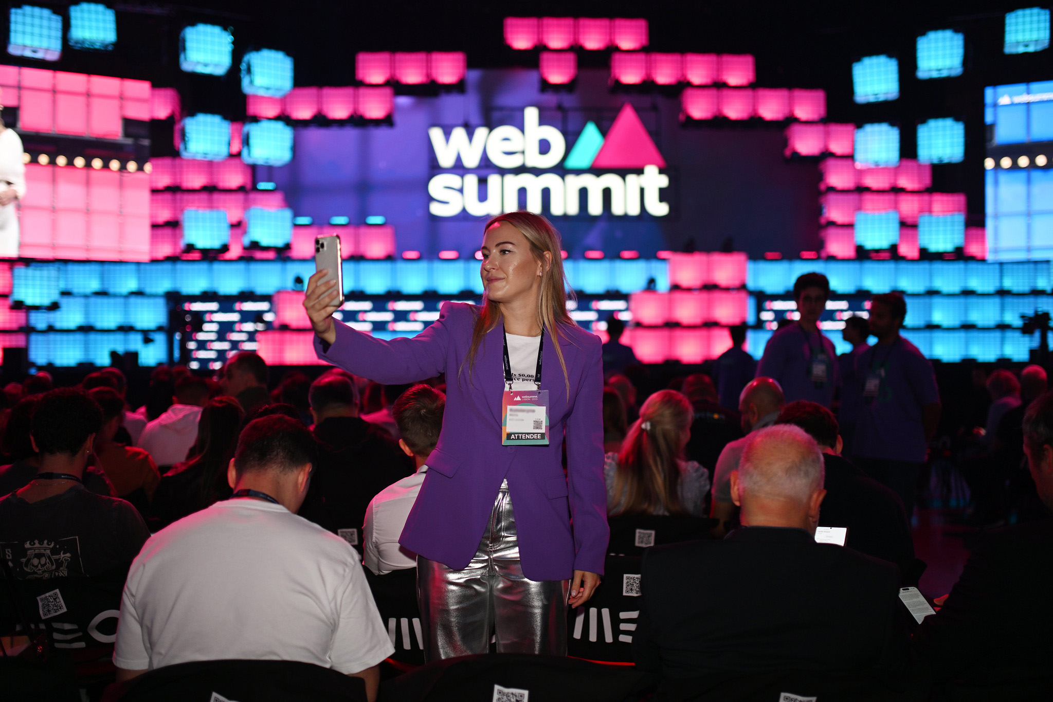 Web Summit attendee taking selfie at the event